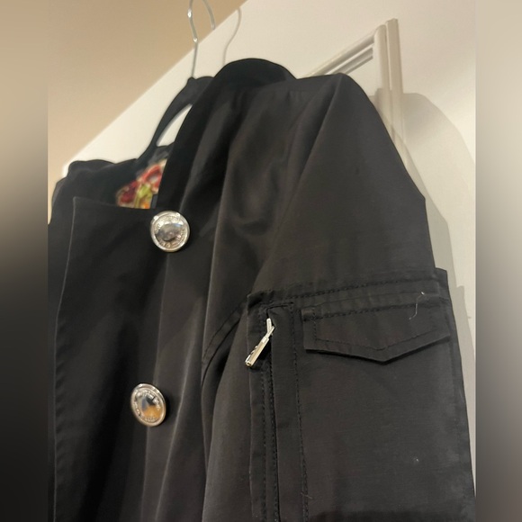 Steve Madden Black Trench Coat Size M - Picture 5 of 6